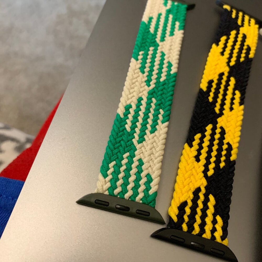Black and Yellow Braided Solo Loop Bands for Apple Watch